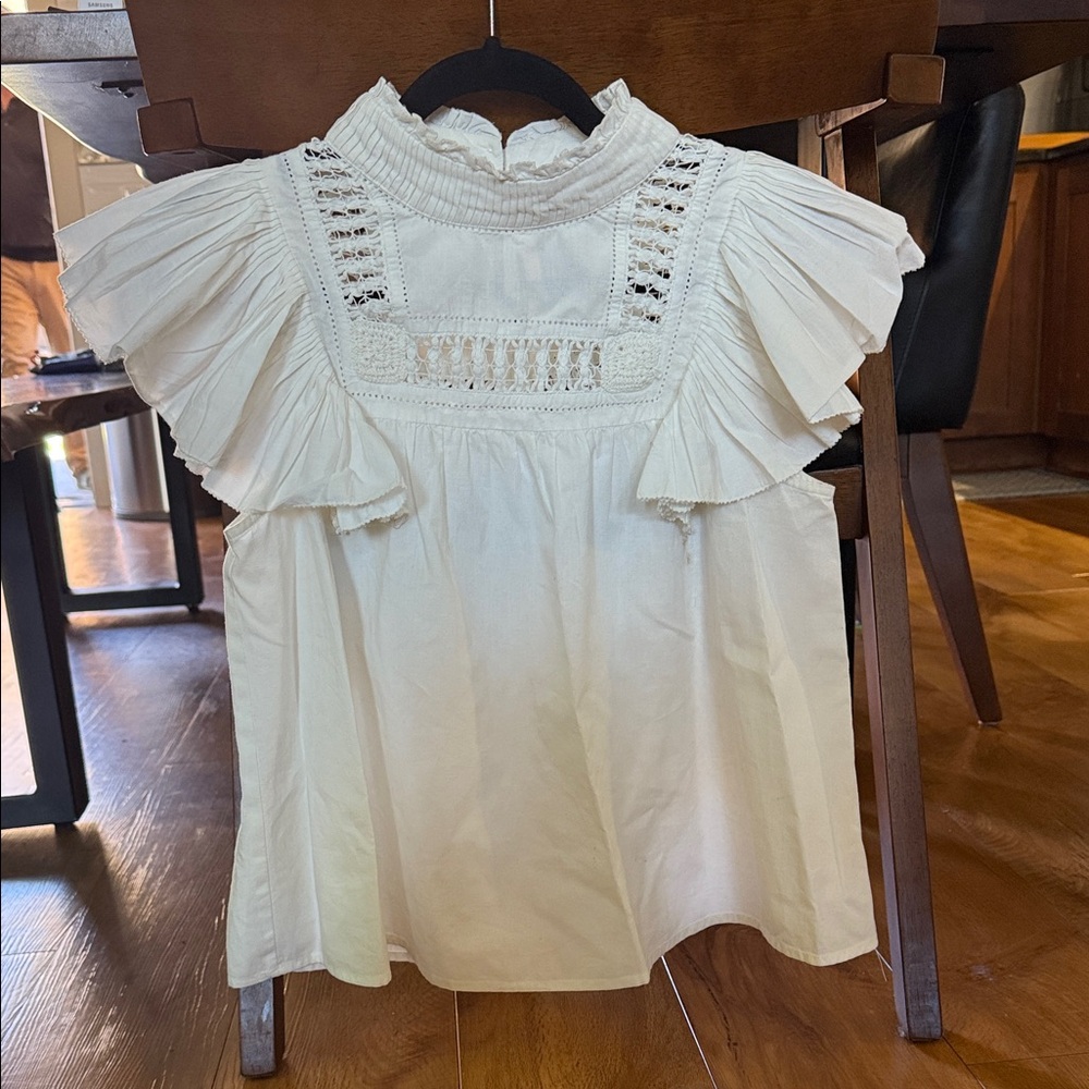 Sea New York Cream Ruffled Blouse